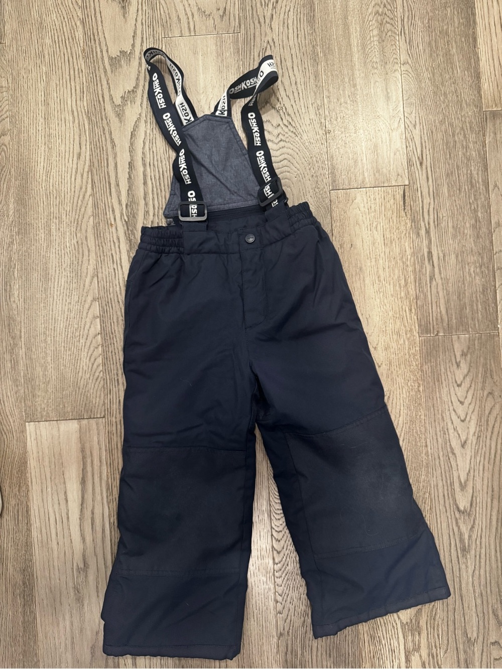 OshKosh B'gosh Navy Blue Kids Snow Overalls with Branded Suspenders